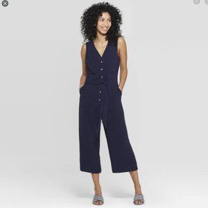 A New Day Mid Calf Jumpsuit - Navy